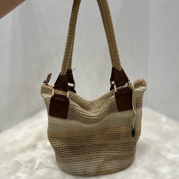 The Sak Handbags - The Sak crochet shoulder bag yellow/cream/light brown/light burgundy